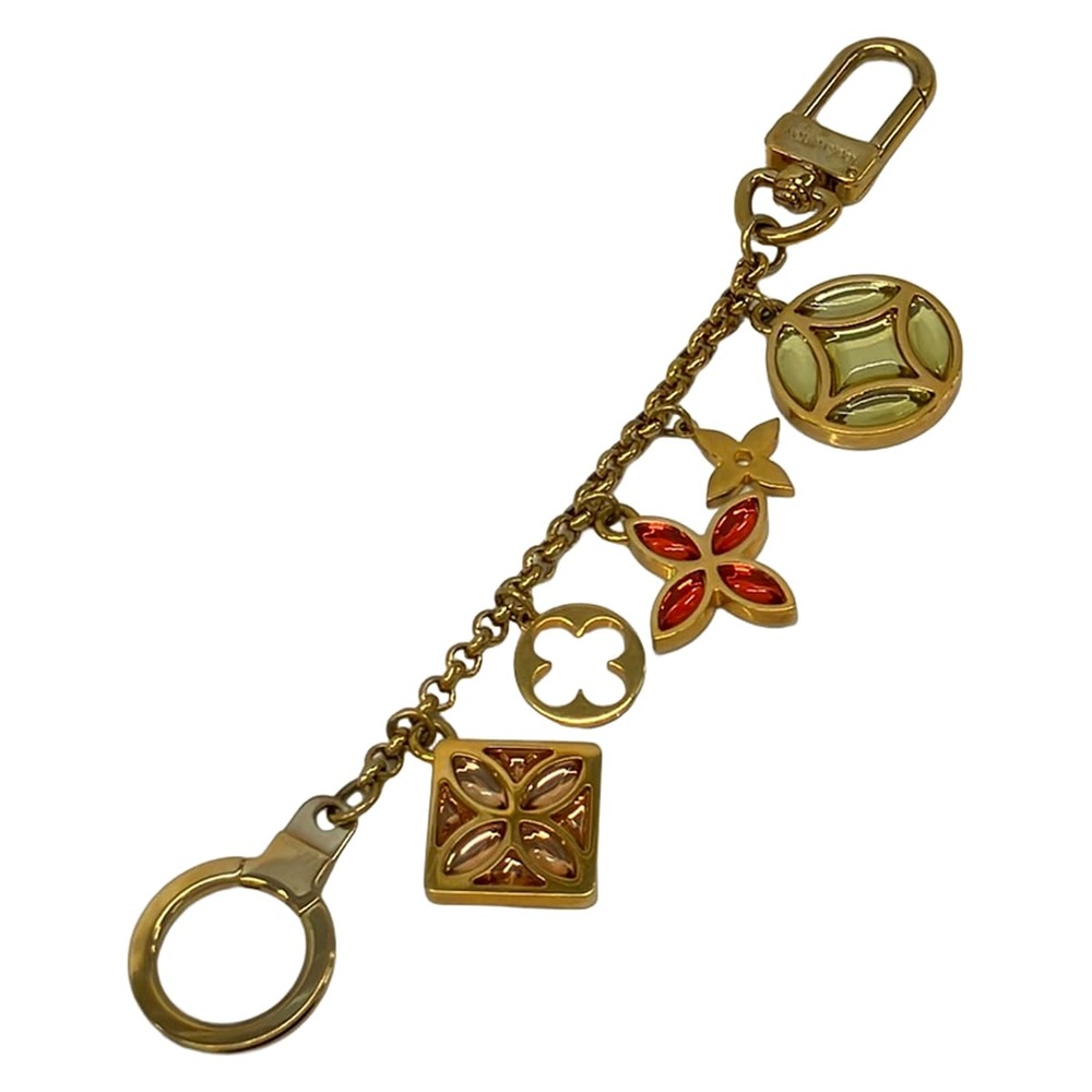 Louis Vuitton Portocle Chenne Ice Flower Bag Charm M66783 Gold Multi